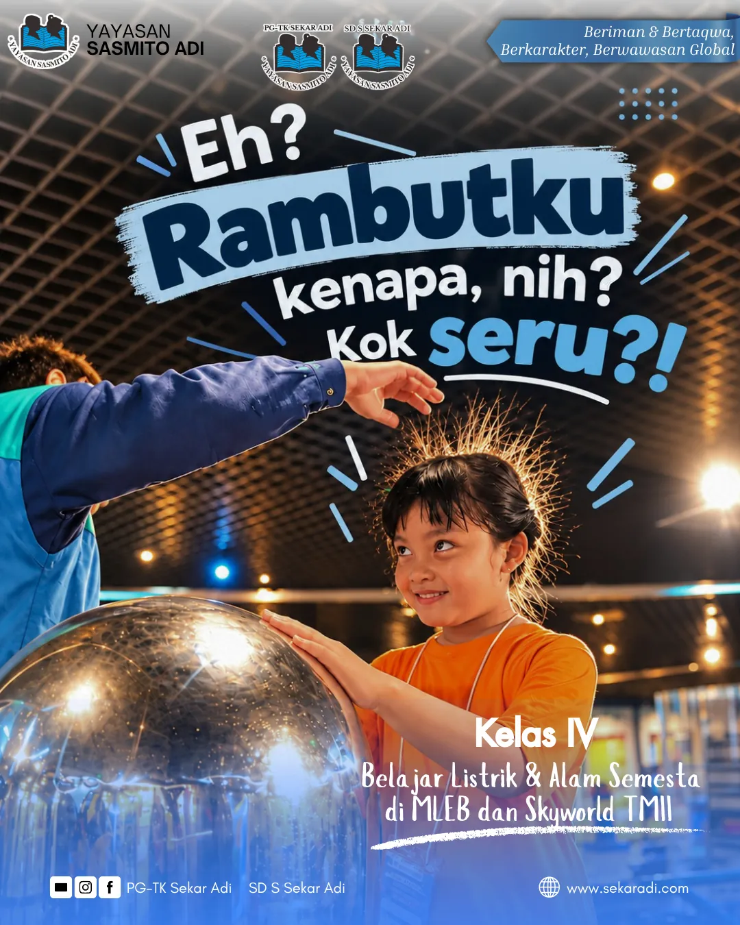 Kelas IV belajar listrik dan alam semesta di MLEB dan Skyworld TMII